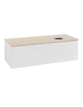 Antao Vanity unit 1200 x 360 x 500 mm incl Lighting with Grain Texture - Panel: Botticino Stone