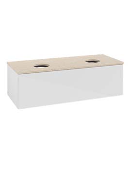 Antao Vanity unit 1200 x 360 x 500 mm incl Lighting with No Texture - Panel: Botticino Stone