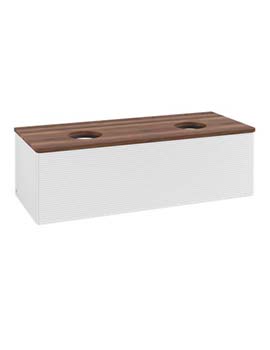 Antao Vanity unit 1200 x 360 x 500 mm incl Lighting with Grain Texture - Panel: Warm Walnut Wood