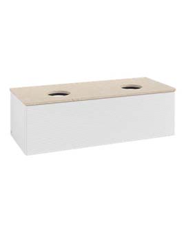 Antao Vanity unit 1200 x 360 x 500 mm incl Lighting with Grain Texture - Panel: Botticino Stone