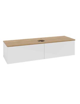 Antao Vanity unit 1600 x 360 x 500 mm incl Lighting with No Texture - Panel: Honey Oak Wood