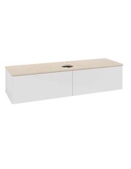 Antao Vanity unit 1600 x 360 x 500 mm incl Lighting with No Texture - Panel: Botticino Stone