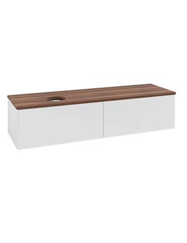 Antao Vanity unit 1600 x 360 x 500 mm incl Lighting with No Texture - Panel: Warm Walnut Wood