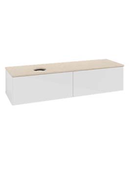 Antao Vanity unit 1600 x 360 x 500 mm incl Lighting with No Texture - Panel: Botticino Stone