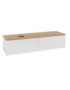 Antao Vanity unit 1600 x 360 x 500 mm incl Lighting with No Texture - Panel: Honey Oak Wood