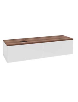 Antao Vanity unit 1600 x 360 x 500 mm incl Lighting with No Texture - Panel: Warm Walnut Wood