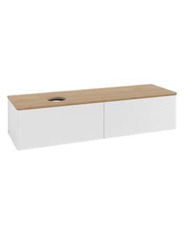 Antao Vanity unit 1600 x 360 x 500 mm incl Lighting with Grain Texture - Panel: Honey Oak Wood