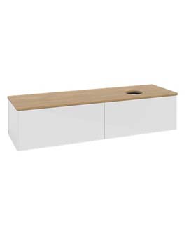 Antao Vanity unit 1600 x 360 x 500 mm incl Lighting with No Texture - Panel: Honey Oak Wood
