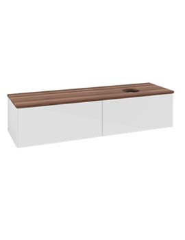 Antao Vanity unit 1600 x 360 x 500 mm incl Lighting with No Texture - Panel: Warm Walnut Wood
