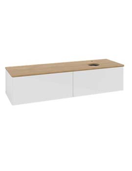 Antao Vanity unit 1600 x 360 x 500 mm incl Lighting with No Texture - Panel: Honey Oak Wood