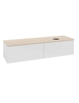 Antao Vanity unit 1600 x 360 x 500 mm incl Lighting with No Texture - Panel: Botticino Stone