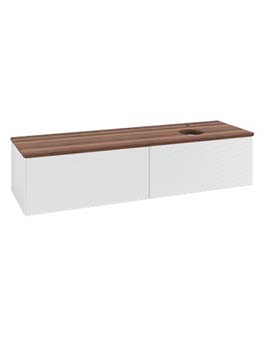 Antao Vanity unit 1600 x 360 x 500 mm incl Lighting with Grain Texture - Panel: Warm Walnut Wood