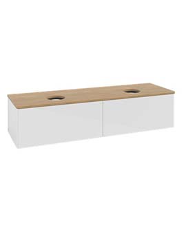Antao Vanity unit 1600 x 360 x 500 mm incl Lighting with No Texture - Panel: Honey Oak Wood