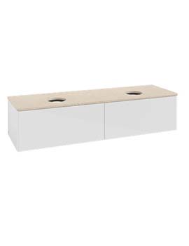 Antao Vanity unit 1600 x 360 x 500 mm incl Lighting with No Texture - Panel: Botticino Stone