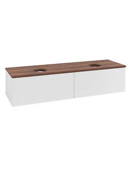 Antao Vanity unit 1600 x 360 x 500 mm incl Lighting with Grain Texture - Panel: Warm Walnut Wood